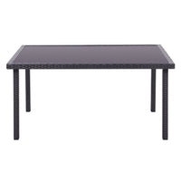 150cm Width Garden Table Dining Patio Outdoor Table Rectangle Table Black/Brown Garden Dining Tables Living and Home 