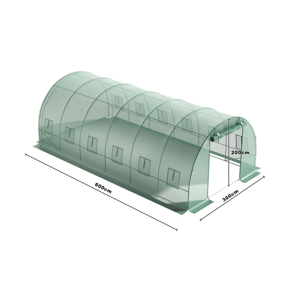 Green Outdoor Walk-in Tunnel Greenhouse with Steel Frame Greenhouses Living and Home 