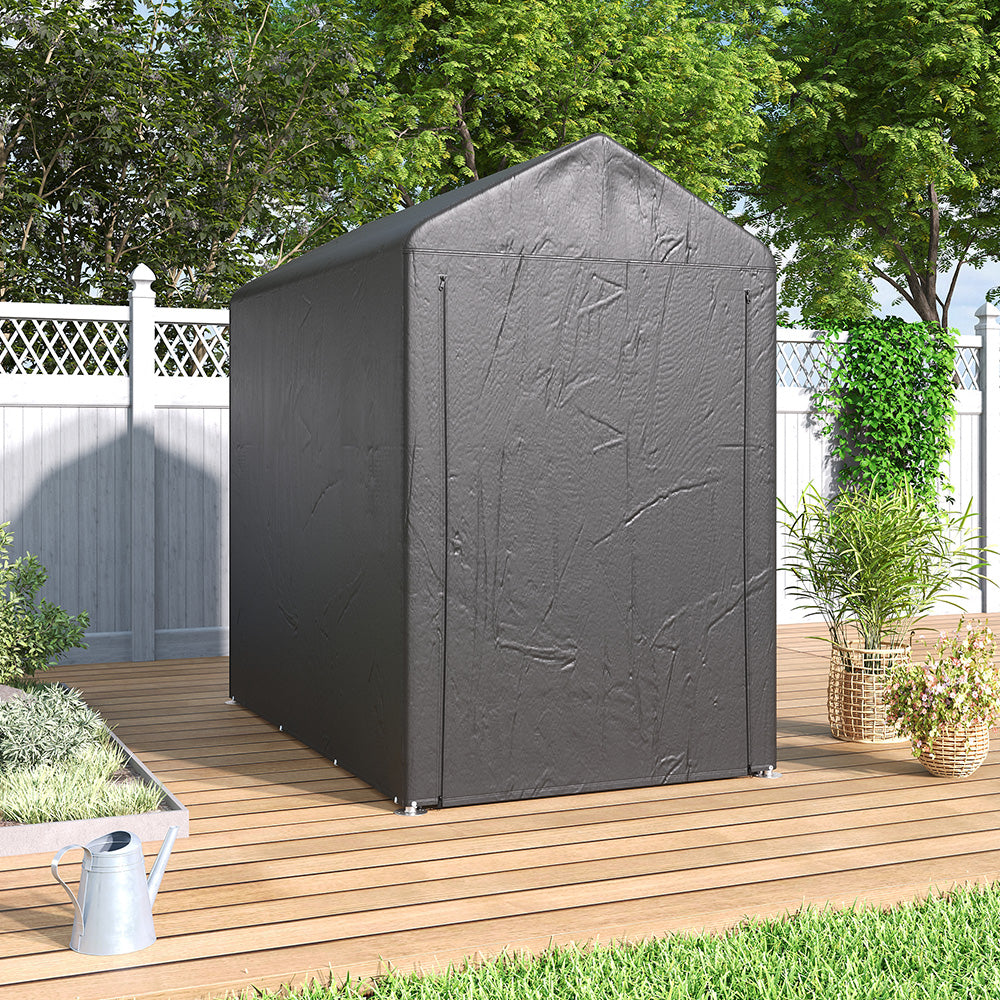 Garden Storage Galvanized Tube Shed Dark Grey