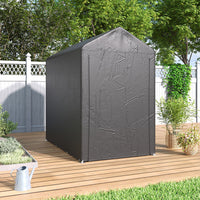 Garden Storage Galvanized Tube Shed Dark Grey