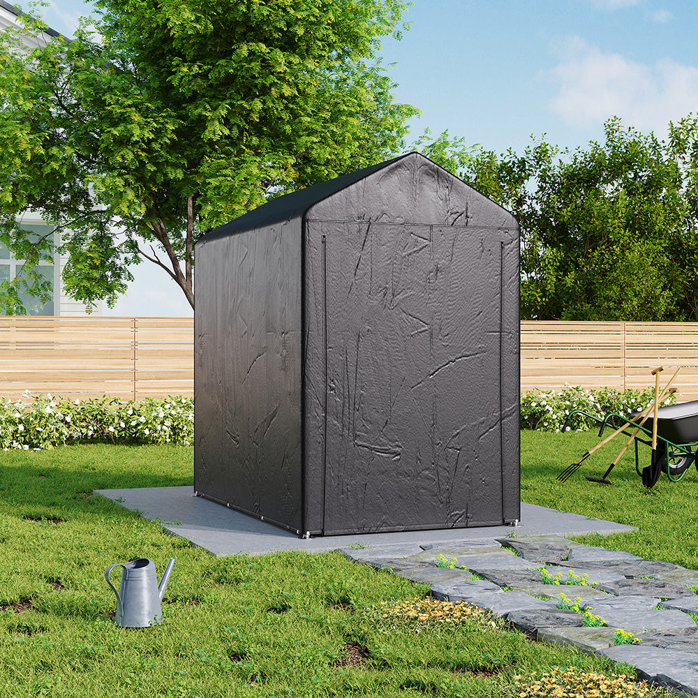 Garden Storage Galvanized Tube Shed Dark Grey