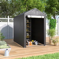 Garden Storage Galvanized Tube Shed Dark Grey