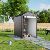 Garden Storage Galvanized Tube Shed Dark Grey