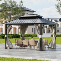 Grey Aluminum Gazebo 12x10ft for Large Outdoor Entertaining Area
