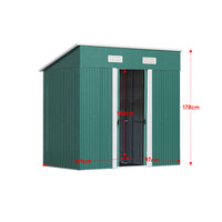 4x6ft Garden Steel Storage Shed with Sloped Top