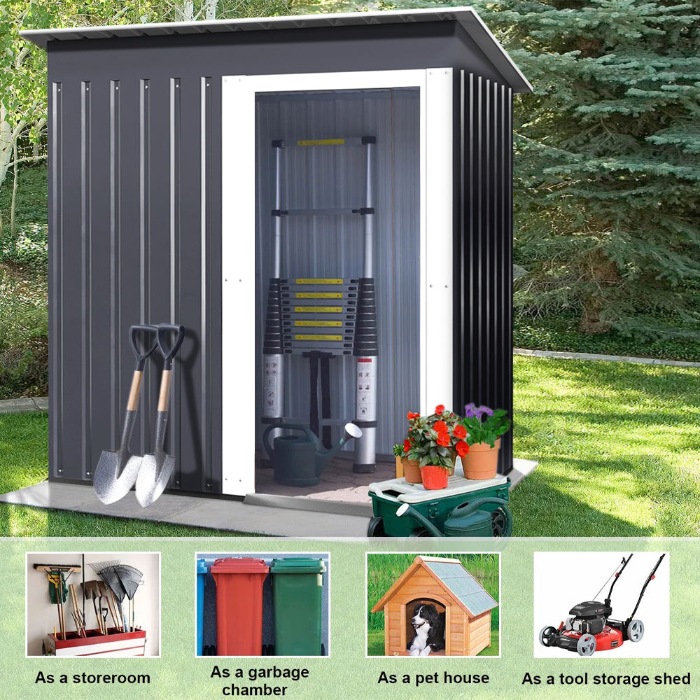 153*77*182cm Galvanized Steel Garden Patio Tool Shed