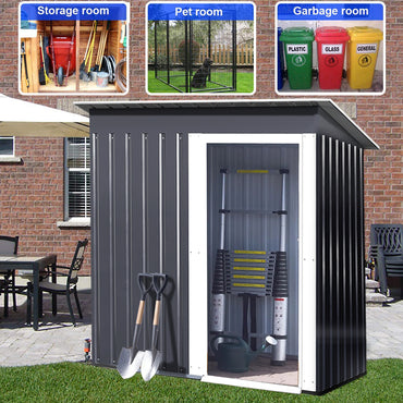 153*77*182cm Galvanized Steel Garden Patio Tool Shed