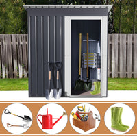 153*77*182cm Galvanized Steel Garden Patio Tool Shed