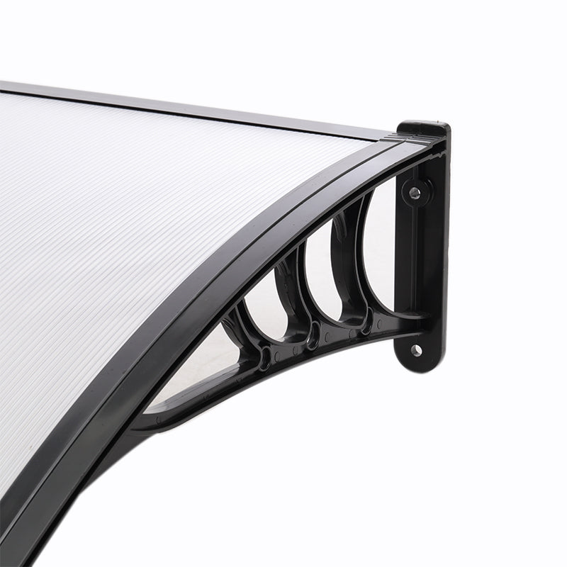 Window Door Awning Canopy with Brackets Black