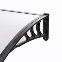 Window Door Awning Canopy with Brackets Black