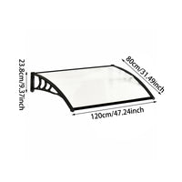 Window Door Awning Canopy with Brackets Black