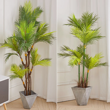 150cm/5ft Large Lush Faux Palm Tree in Pot Artificial Plant