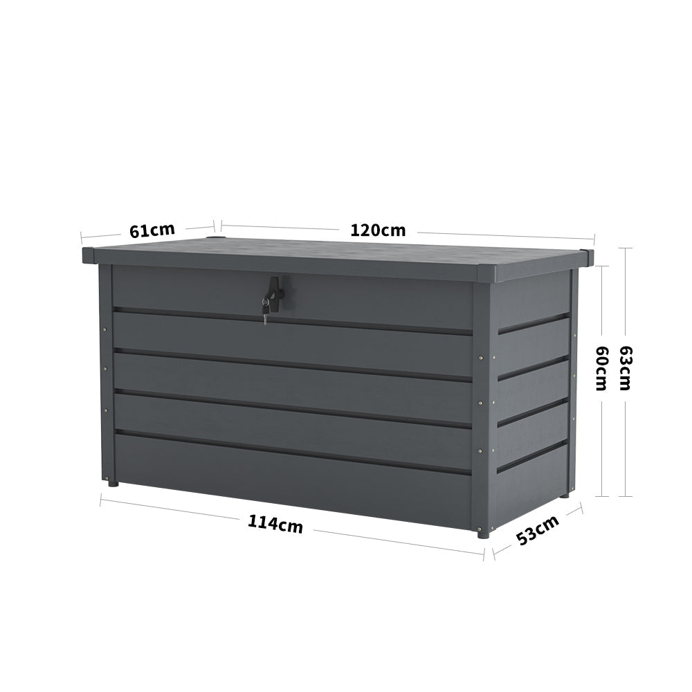 Garden Steel Box 300L Patio Waterproof Storage Box Garden Storages & Greenhouses Living and Home 