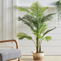 130cm Artificial Plant Bamboo Palm Tree in Pot In/Outdoor Decor