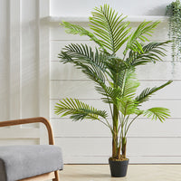 130cm Artificial Plant Bamboo Palm Tree in Pot In/Outdoor Decor