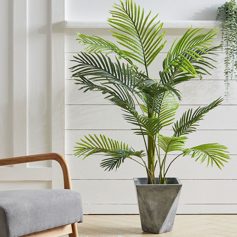 130cm Artificial Plant Bamboo Palm Tree in Pot In/Outdoor Decor