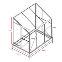 6 x 4ft Lean-to Aluminum Greenhouse with Sliding Door and Window