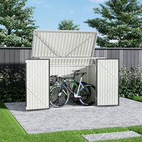 6x3ft Charcoal Black Steel Garden Bin Storage Shed with Lock – Modern Outdoor Solution