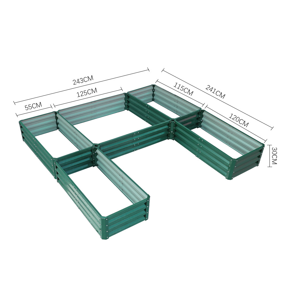 Outdoor U-shaped Metal Raised Garden Bed