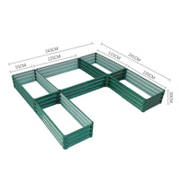 Outdoor U-shaped Metal Raised Garden Bed