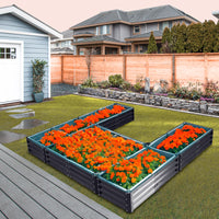 Outdoor U-shaped Metal Raised Garden Bed