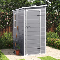 5X4ft Plastic Outdoor Garden Shed for Bicycle, Trash Can, Tool Storage