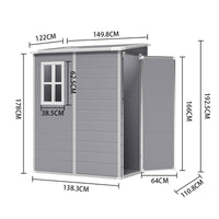 5X4ft Plastic Outdoor Garden Shed for Bicycle, Trash Can, Tool Storage