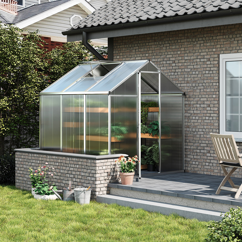 Aluminium Polycarbonate Apex Greenhouse