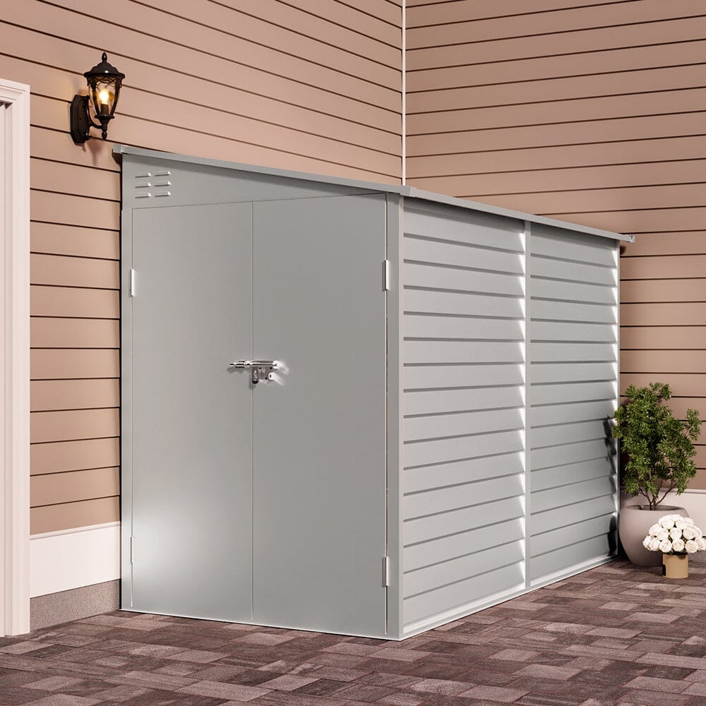 270cm W Bike Sheds Motorcycle Storage Shed Zinc Steel Outdoor Steel Garden Sheds Living and Home 