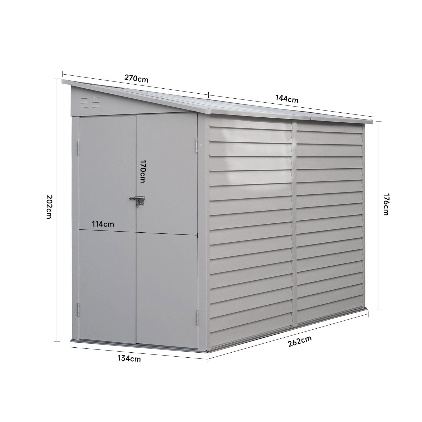 9ft Motorcycle Storage Shed Lockable Steel Garden Bike Shed Garden Sheds Living and Home 