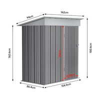 5.4' x 3' Outdoor Metal Storage Shed with Lockable Door Grey