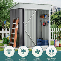 5.4' x 3' Outdoor Metal Storage Shed with Lockable Door Grey