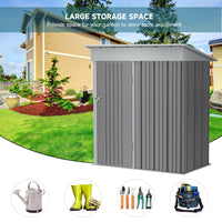 5.4' x 3' Outdoor Metal Storage Shed with Lockable Door Grey