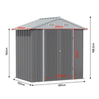 6.5 x 6ft Metal Garden Storage Shed Outdoor Storage Tool House with Lockable Door Garden Sheds Living and Home 