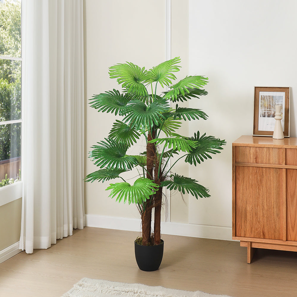 140cm Artificial Palm Tree with Plastic Planter Pot for In/Outdoor Decoration