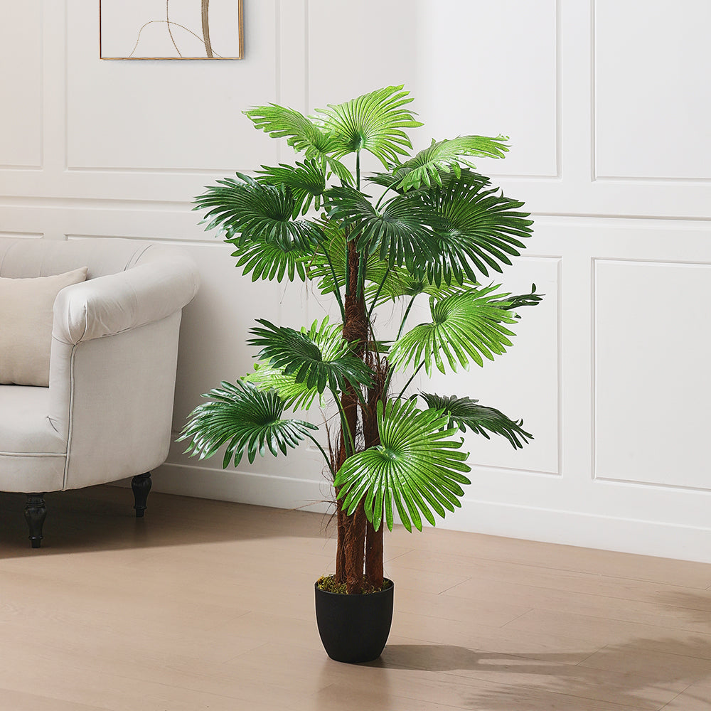 140cm Artificial Palm Tree with Plastic Planter Pot for In/Outdoor Decoration