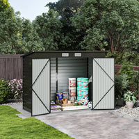 2.3*1.1M Galvanized Steel Outdoor Storage Shed with Dual Doors