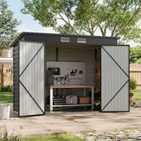 2.3*1.1M Galvanized Steel Outdoor Storage Shed with Dual Doors