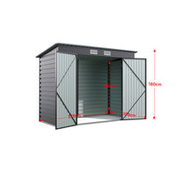 2.3*1.1M Galvanized Steel Outdoor Storage Shed with Dual Doors