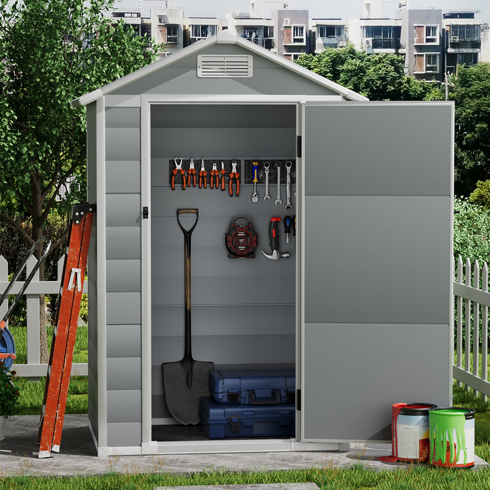 4X3FT Apex Roof Garden Shed Outdoor Storage House with Lockable Door