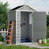 4X3FT Apex Roof Garden Shed Outdoor Storage House with Lockable Door