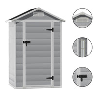 4X3FT Apex Roof Garden Shed Outdoor Storage House with Lockable Door