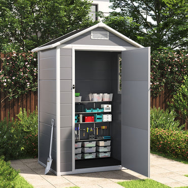 4X3FT Apex Roof Garden Shed Outdoor Storage House with Lockable Door