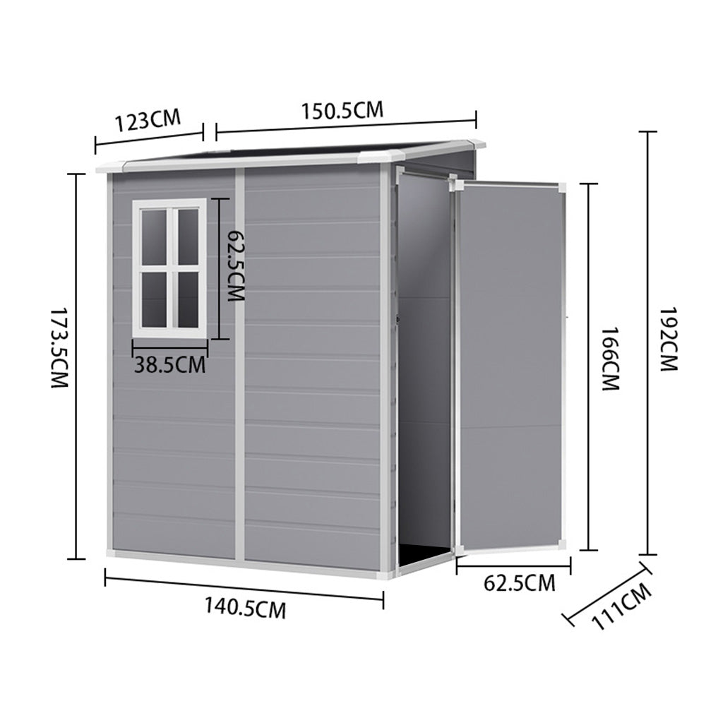 5X4FT Garden Plastic Storage Shed with Lockable Door