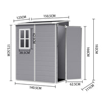 5X4FT Garden Plastic Storage Shed with Lockable Door