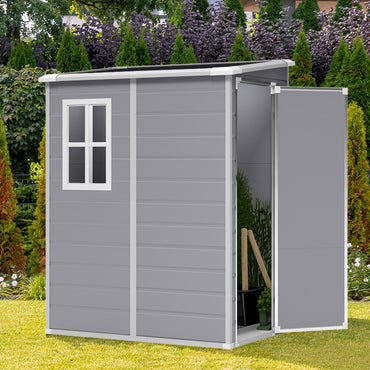 5X4FT Garden Plastic Storage Shed with Lockable Door