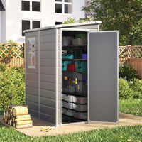 5X4FT Garden Plastic Storage Shed with Lockable Door