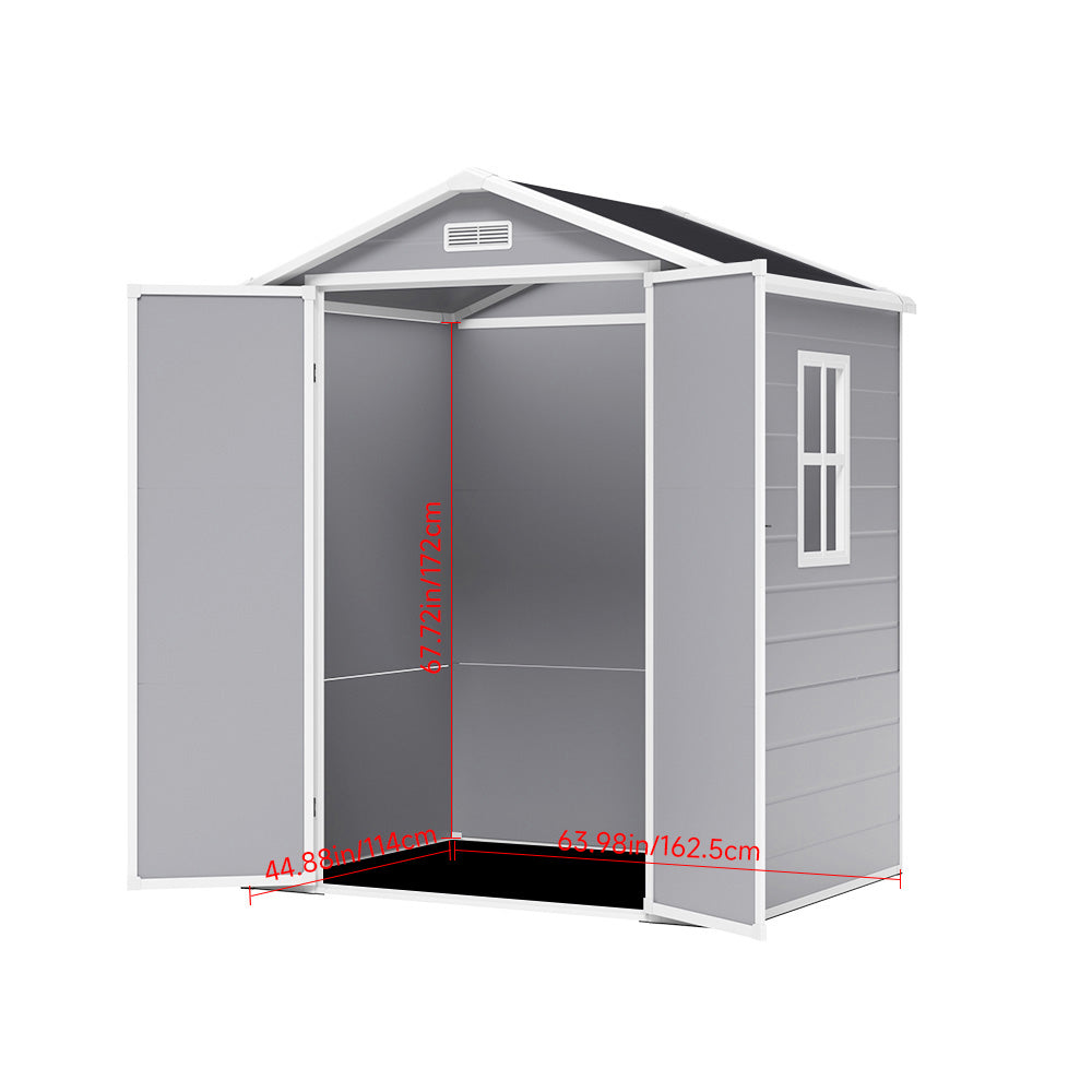 5X4ft Outdoor Garden Storage Shed Plastic Pent Shed