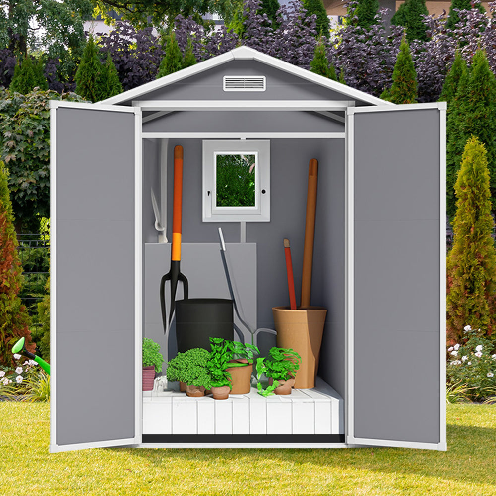 5X4ft Outdoor Garden Storage Shed Plastic Pent Shed