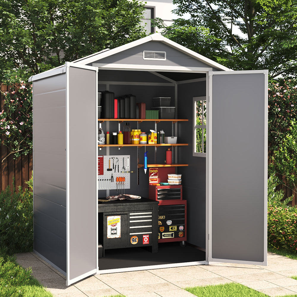 5X4ft Outdoor Garden Storage Shed Plastic Pent Shed